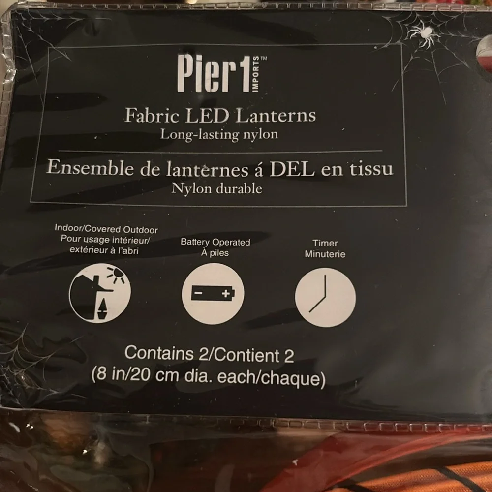 Pier 1 Orange Spider Web Party Lanterns 2 sets of 2